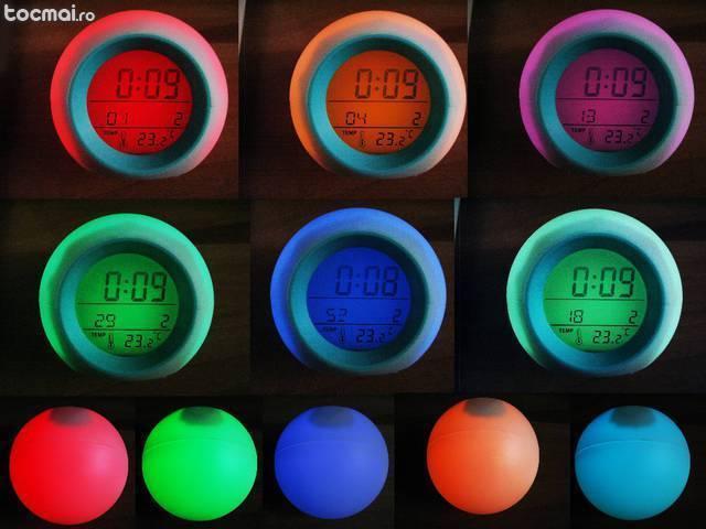 Ceas digital multicolor temperatura alarma cronometru timer