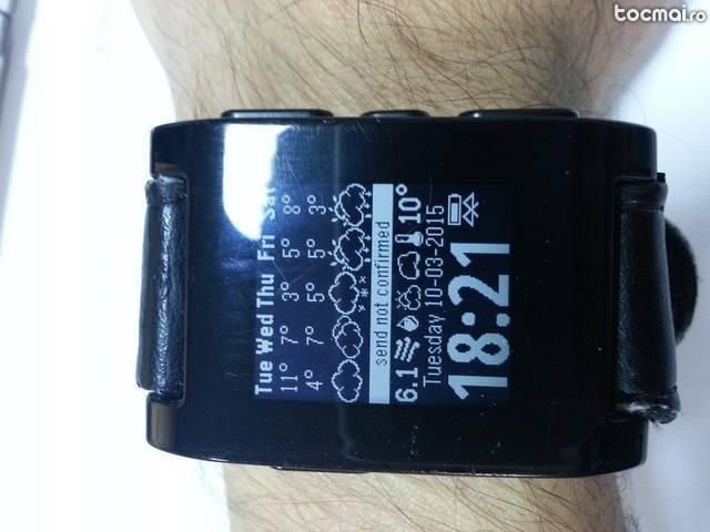 Ceas smartwatch pebble original, black