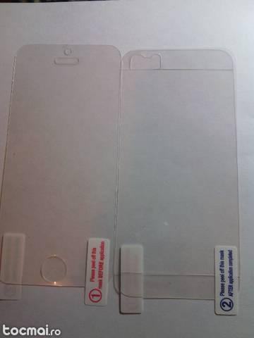 Folie plastic fata+spate pentru iphone 4/ 4s si 5/ 5s