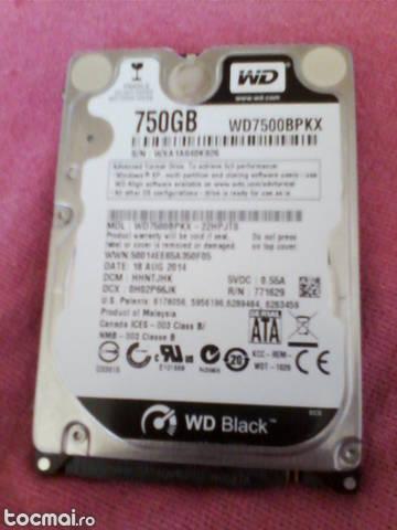 HDD 750 Gb- hard disc WD7500BPKX nou, pt laptop.