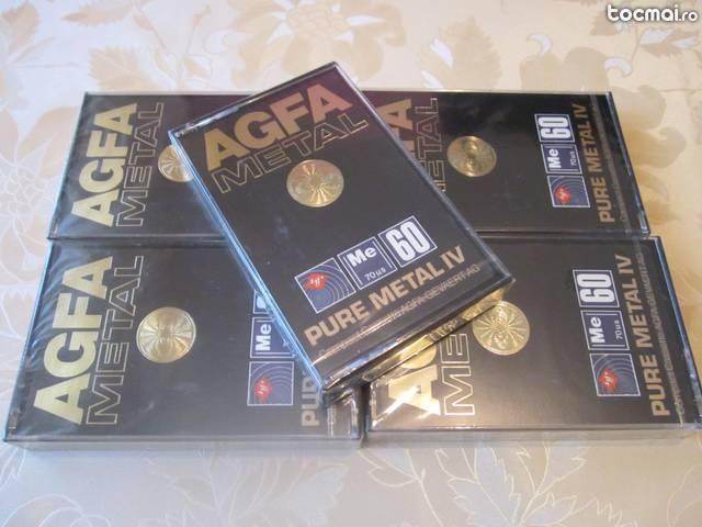 Lot 5 casete audio sigilate AGFA Pure Metal IV 60