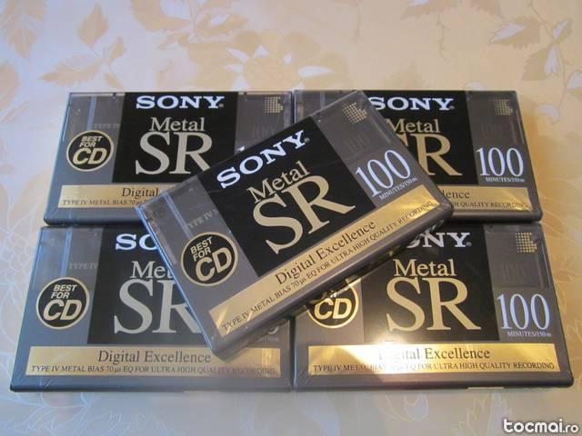 Lot 5 casete audio sigilate SONY SR 100 metal