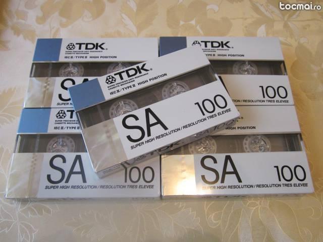 Lot 5 casete audio sigilate TDK SA 100