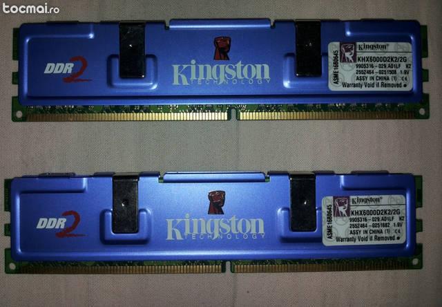 Memorie Kingston 2x2Gb 750MHz DDR2 Non- ECC CL4
