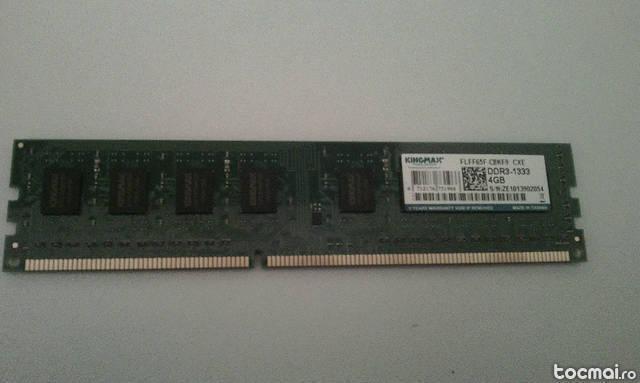 Ram 4 Gb DDR3 / 1333 Mhz / intr- un singur modul / Kingmax