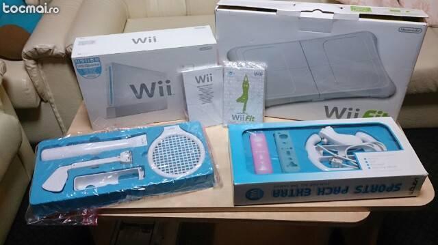 consola Wii cu accesoriile complecte si placa balans