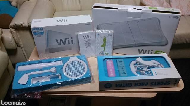 consola Wii cu accesoriile complecte si placa balans
