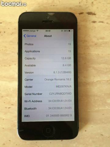 iPhone 5 16Gb negru neverlocked