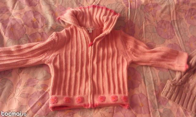 pulover roz fete cu fermoar mar 86- 92