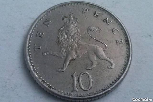 moneda 10 pence 1992- Anglia