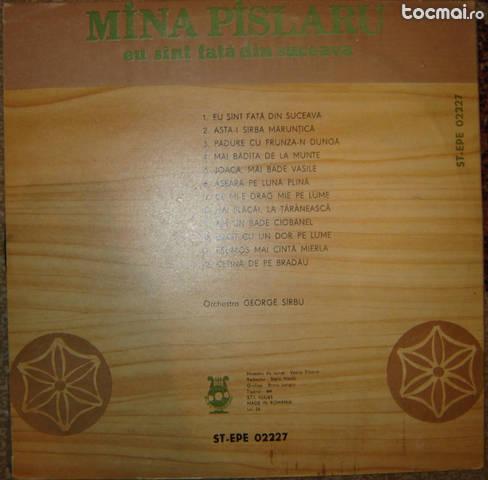 Disc Vinil - Mina Pislaru- Eu sint fata din Suceava ! ! !
