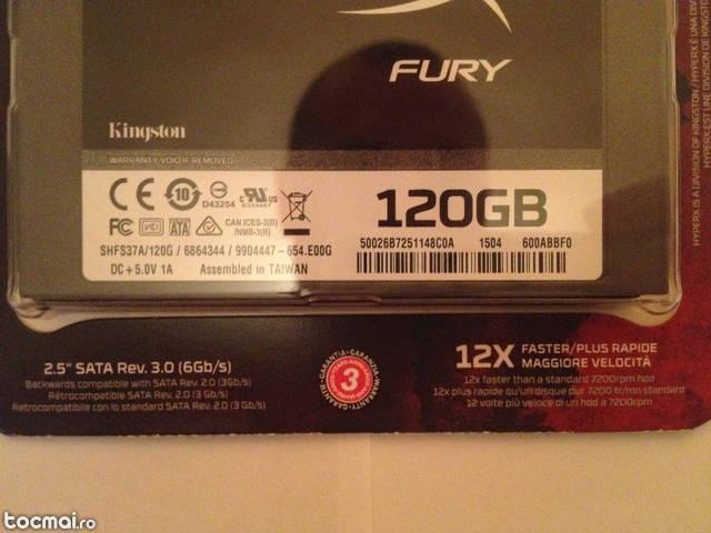 Hard disk kingston ssd hyperx fury 120gb, sata3 - sigilat