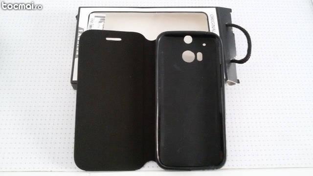 Husa flip cover HTC One M8 si folie cadou