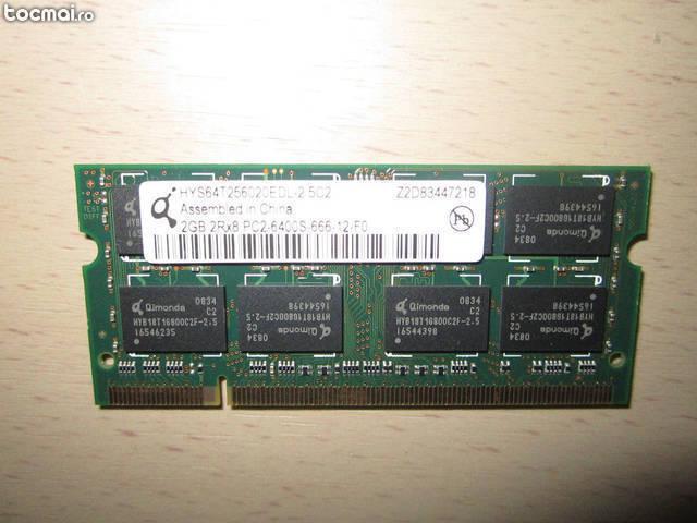 Memorie laptop Quimoda DDR2 2GB 800Mhz 2Rx8 PC2- 6400S- 666