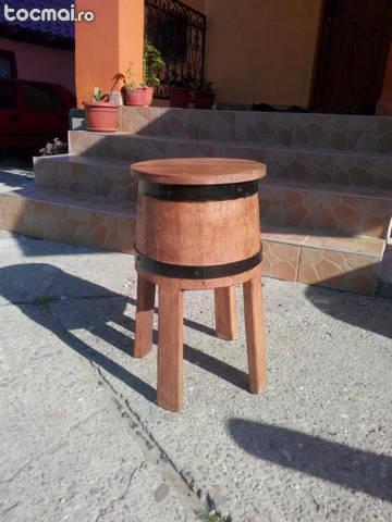 Scaun de bar rustic din lemn