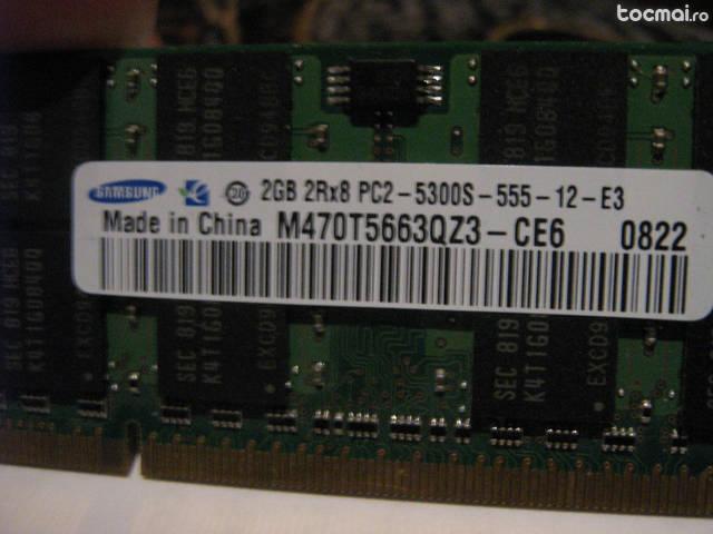 Ram laptop 2gb sumsung pc2- 5300s 667mhz