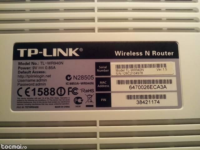 Router wireless cu 3 antene tp- link 300mbps tl- wr940n