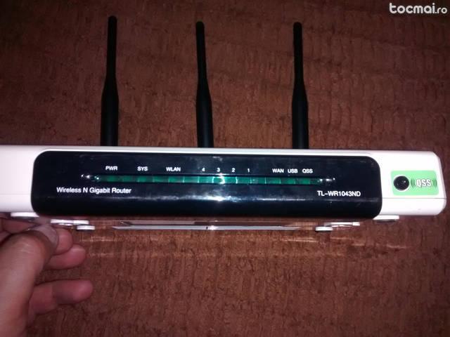Router wireless Gigabit TP- LINK 1043ND v1 cu antene 5dBi