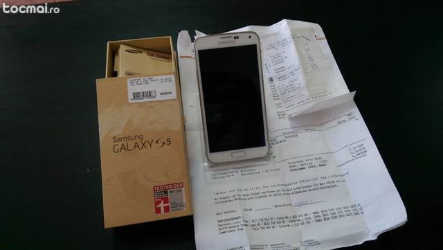 Samsung galaxy s5 g900f alb nota 10/ 10 nou la cutie+factura