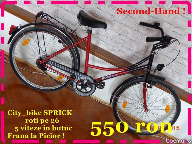 Bicicleta dame Sprick, roti 26, 5 viteze, Frana picior!