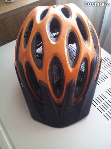 Casca protectie bicicleta , portocaliu 52- 57cm, reglabila