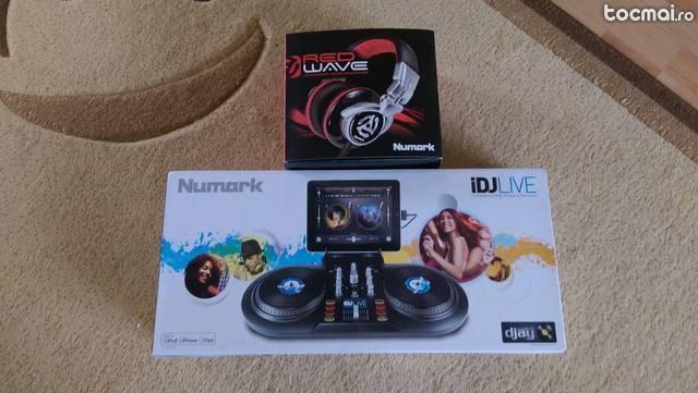 Consola DJ Numark iDJ LIVE + casti Numark Red Wave