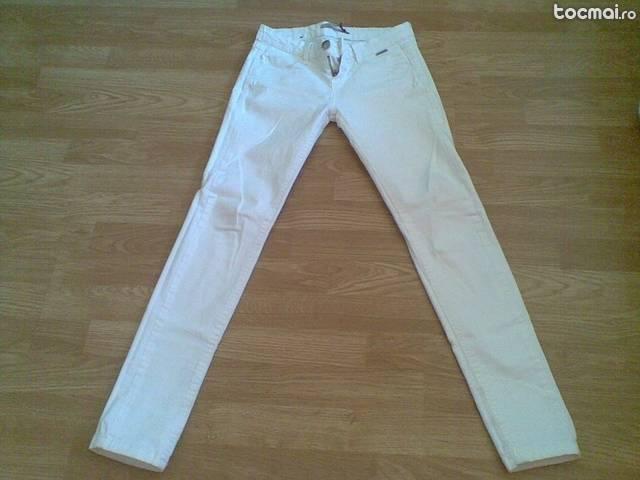 pantalon alb , stradivarius , bumbac , s