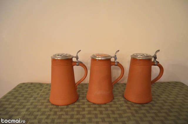 Trei halbe bere ceramica
