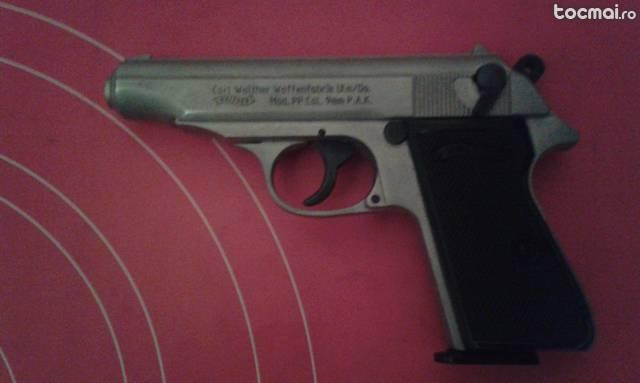 Pistol Walther PP , 9mm P. A. K. gaz