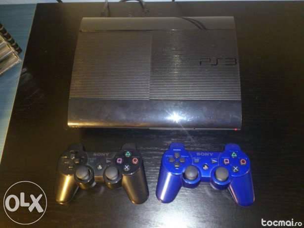 Playstation 3 Super Slim 500GB + 2 Controllere + 5 Jocuri