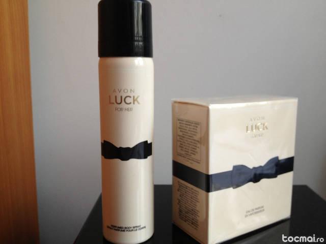 Apa de parfum Avon Luck pentru Ea 50ml + body spray 75ml