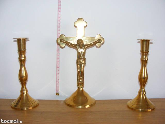 Set Crucifix 27 cm Cu 2 Sfesnice Alama 20 Cm