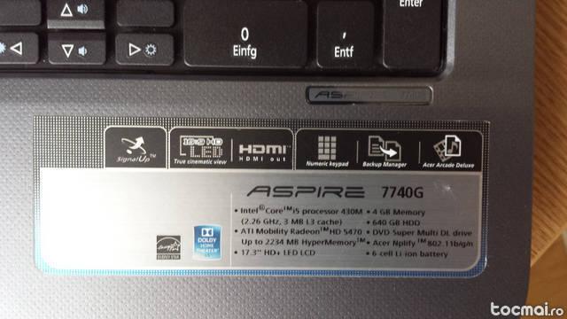 Acer Aspire 7740G I5 Display 17, 3