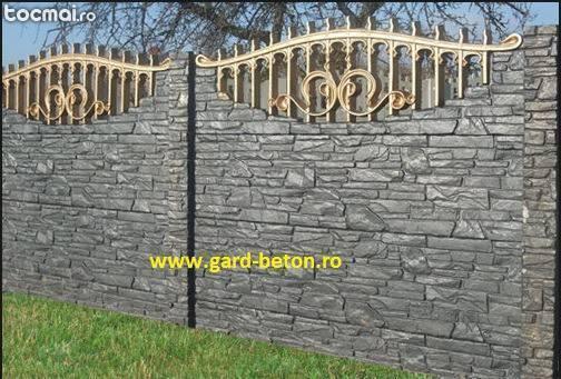 Gard din placi de beton model piatra sparta B6+O7