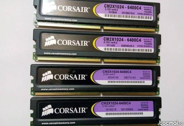 Kit 4GB DDR2, 1GB x4, Corsair XMS2 Xtreme Radiator, 800Mhz