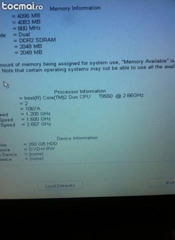 Procesor laptop Intel Core 2 Duo T9550, 2. 66 ghz 1066fsb 6Mb