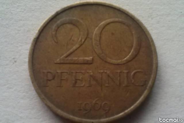 moneda 20 pfennig 1969- Germania