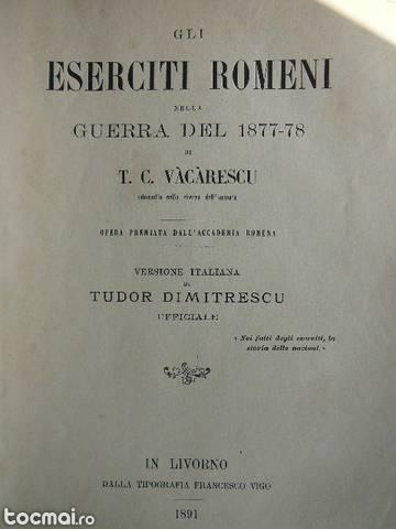 T. C. Vacarescu - Eserciti romeni guerra 1877- 78