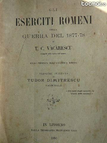T. C. Vacarescu - Eserciti romeni guerra 1877- 78
