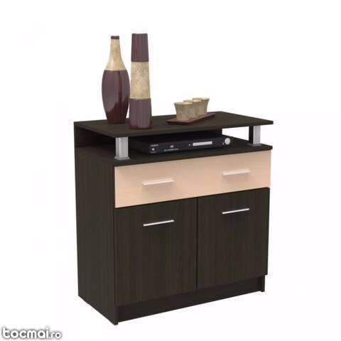 Set comoda cu doua noptiere noi wenge+stejar deschis