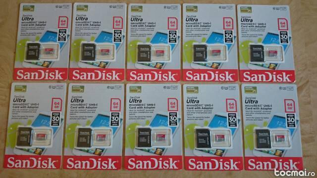 Card micro sd SanDisk Ultra 64Gb clasa 10
