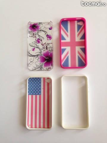 Lot 4 huse/ carcase de protectie iPhone 4