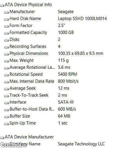 Sshd 2. 5inch laptop 8gb flash / 1tb