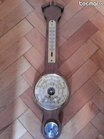 Barometru vechi belgian cu termometru si umidometru