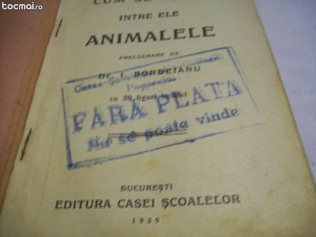 cum se ajuta intre ele animalele- i. bordeianu- 1929