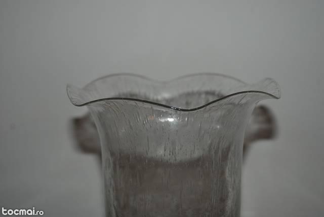 Vaza din sticla art deco cu bule controlate