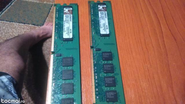 Memorie Kingston RAM DDR2 2 X 1GB 800 KVR800D2N5K2/ 2G