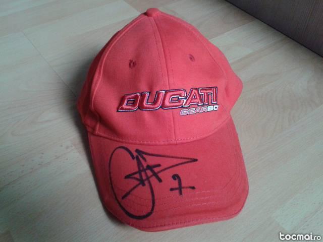 sapca Ducati autograf Carlos Checa