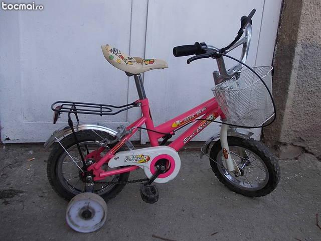 Bicicleta copii 1. 5 - 5 ani, cu roti ajutatoare