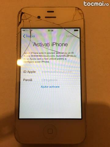Iphone 4s alb 16 gb codat icloud(fara mesaj prop)